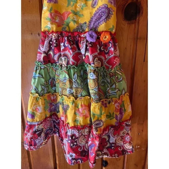 Vibrant Floral Paisley Halter Top Boho Chic Summer Beach Festival Wear size 3T - Picture 3 of 5